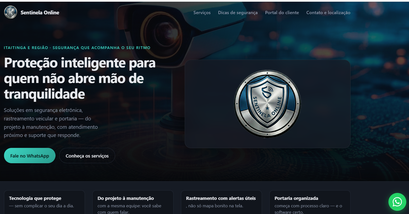 Sentinela Online - Site de segurança eletrônica